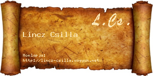Lincz Csilla névjegykártya